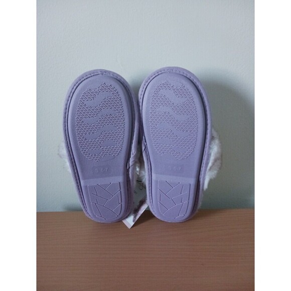 Jessica Simpson Faux Fur Slippers Lilac Memory Foam Comfy Size S (6-7) - Picture 6 of 6